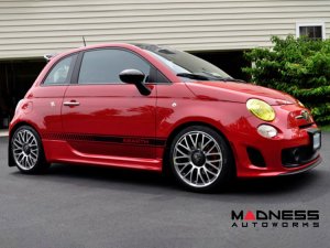 FIAT 500 Mud Flaps by Rally Armor - Red w/ White Logo